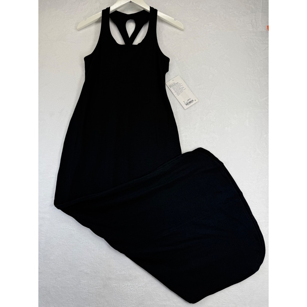 Lululemon Restore and Revitalized Dress Black Maxi Racerback Keyhole Size 6‎ NEW